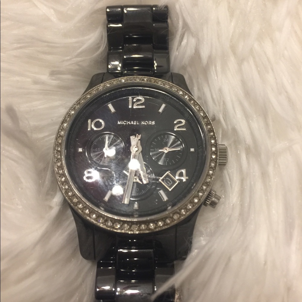 Black Gunmetal Michael Kors Ceramic MK Watch